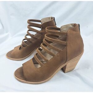 Brown Strappy Heeled Sandals